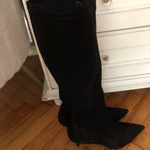 Reformation tall black suede boots size 9